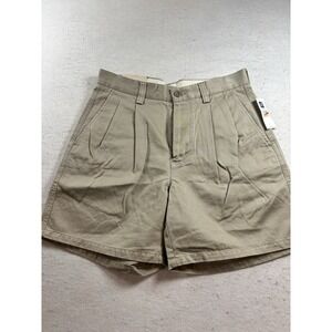 The Gap VTG Khaki 1980s Pleated Shorts Relaxed Fit Mens 29x6 Med Khaki NEW NWT